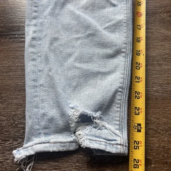 American Eagle Women Size 8 Jeans Mom Straight Light Wash Pants Strigid Stretch - Picture 13 of 16